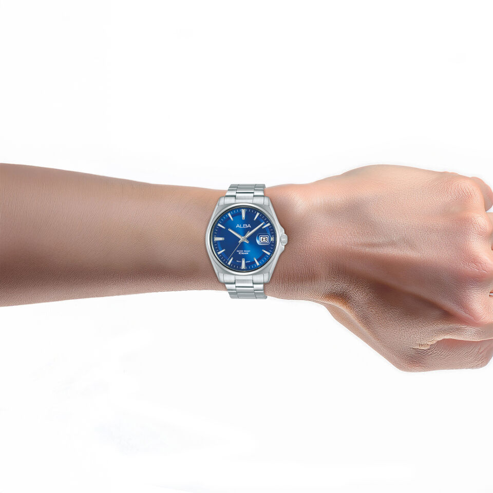 AS9V89X1 Alba Quartz Çelik Gri Mavi Kadran 10 ATM 39 mm Erkek Kol Saati