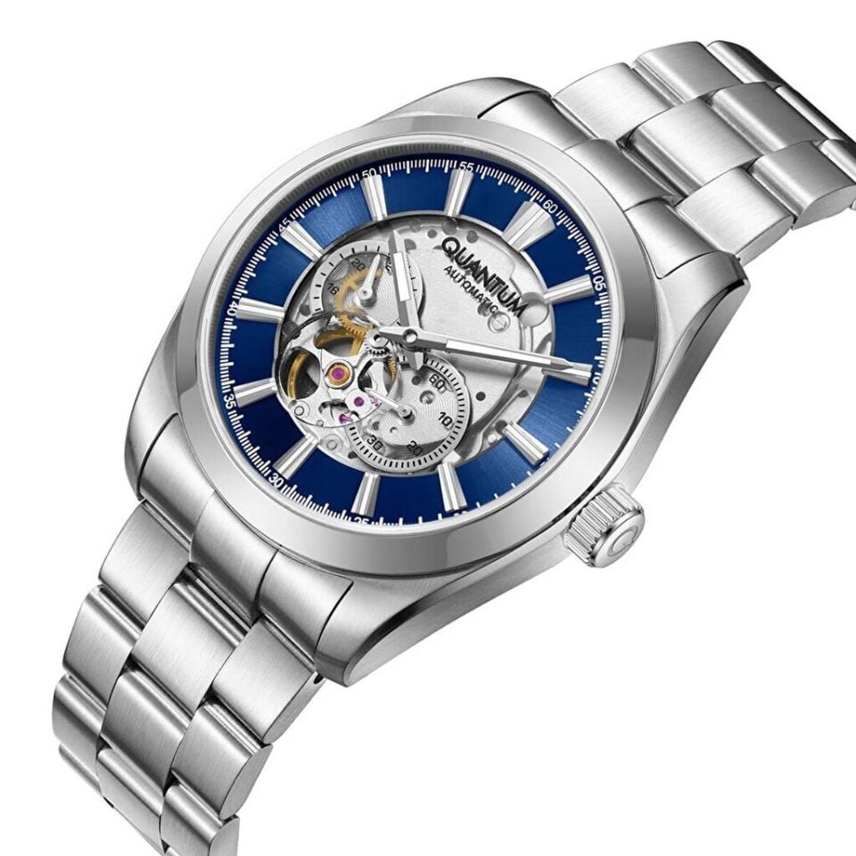 Quantum QMG1132B.390 Otomatik Çelik Gri Safir 10 ATM 41 mm Erkek Kol Saati