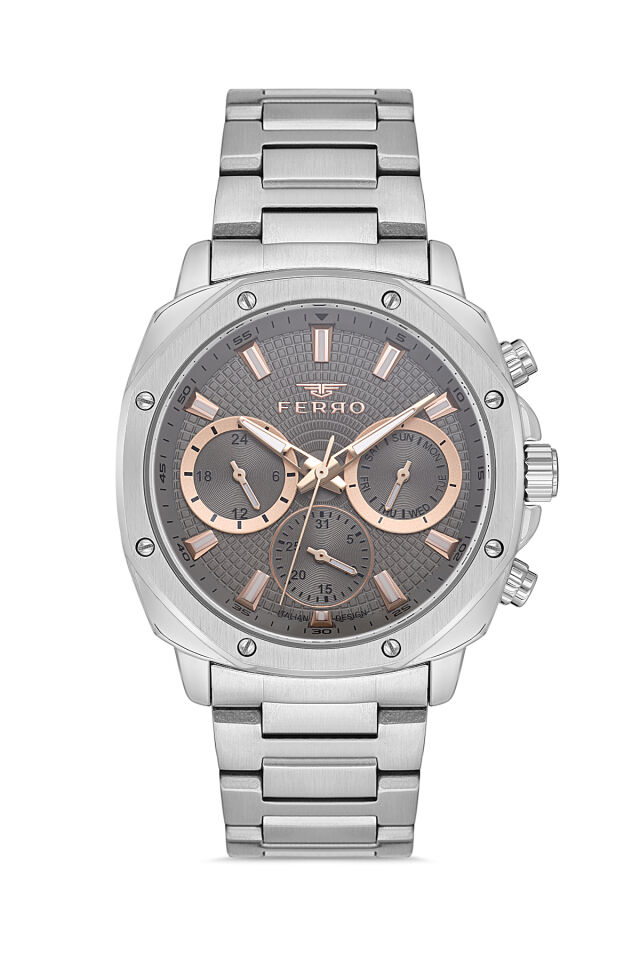 Ferro FM11652AWT-A4 Quartz Çelik Gri 42 mm Erkek Kol Saati
