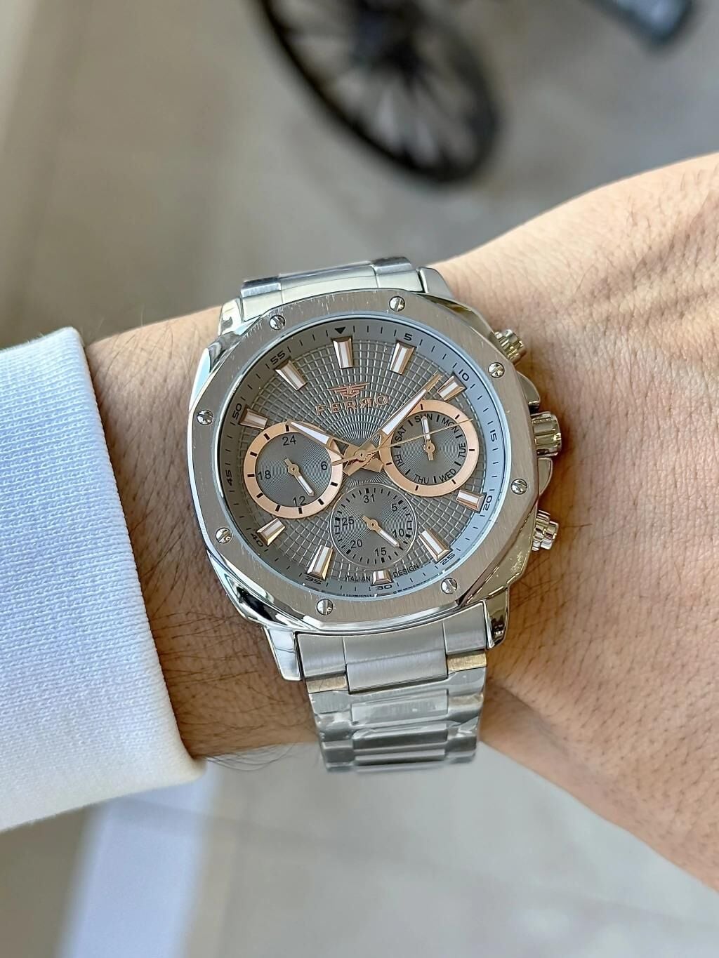 Ferro FM11652AWT-A4 Quartz Çelik Gri 42 mm Erkek Kol Saati