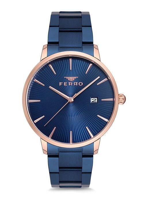Ferro Lacivert Çelik Kordon Erkek Kol Saati F1924A-T