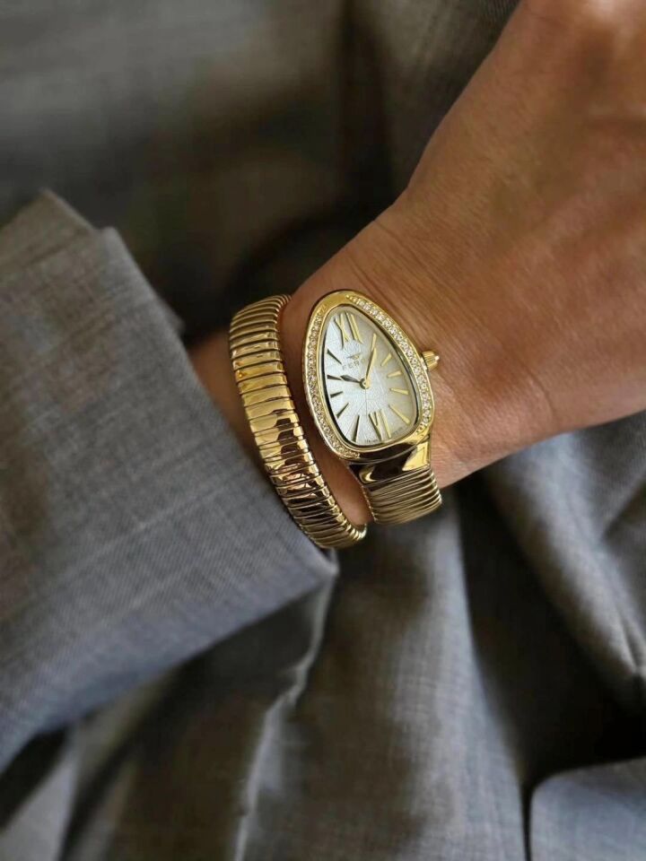 Ferro FL40154A-B Quartz Yılan Tasarım Altın Rengi 25 mm Kadın Kol Saati