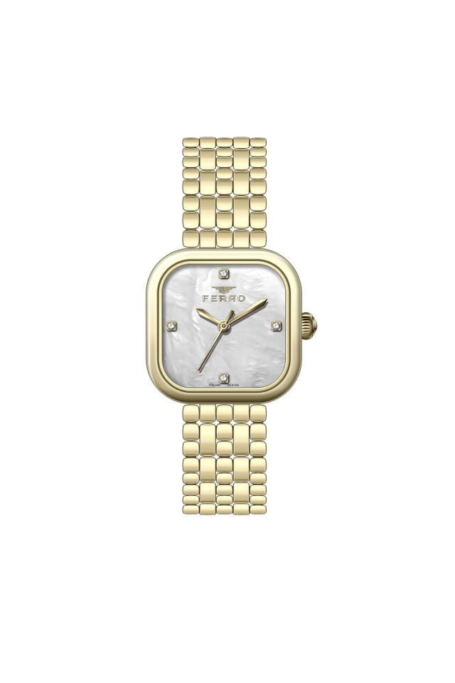 Ferro FL40178A-B Quartz Çelik Sarı 26 mm Kadın Kol Saati