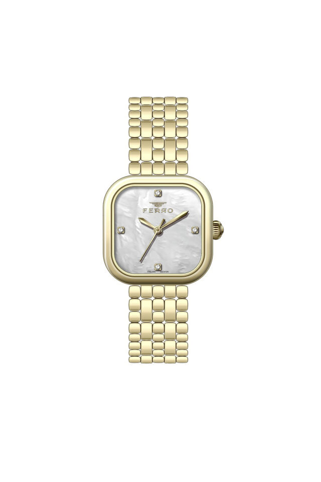 Ferro FL40178A-B Quartz Çelik Sarı 26 mm Kadın Kol Saati