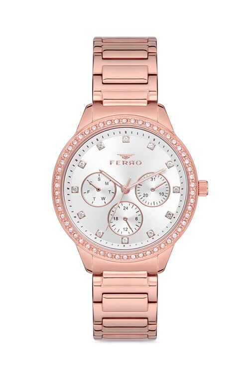 Ferro 36 mm Rose Çelik Kordon Kadın Kol Saati FM21077A-C FM21077A-C