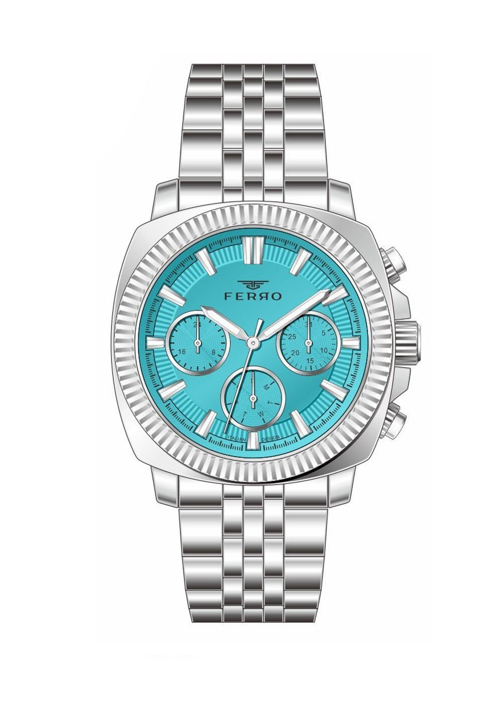 Ferro Gümüş Çelik Kordon Erkek Kol Saati FM11627AWT-A15 Fonksiyonları Aktif 3 ATM Su Geçirmez
