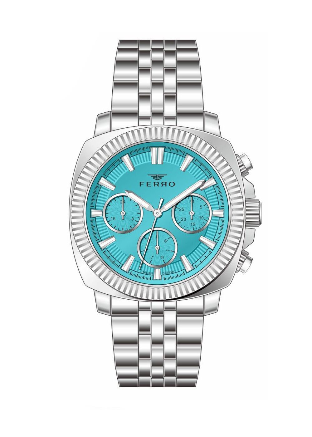Ferro Gümüş Çelik Kordon Erkek Kol Saati FM11627A-A15 Fonksiyonları Aktif 3 ATM Su Geçirmez