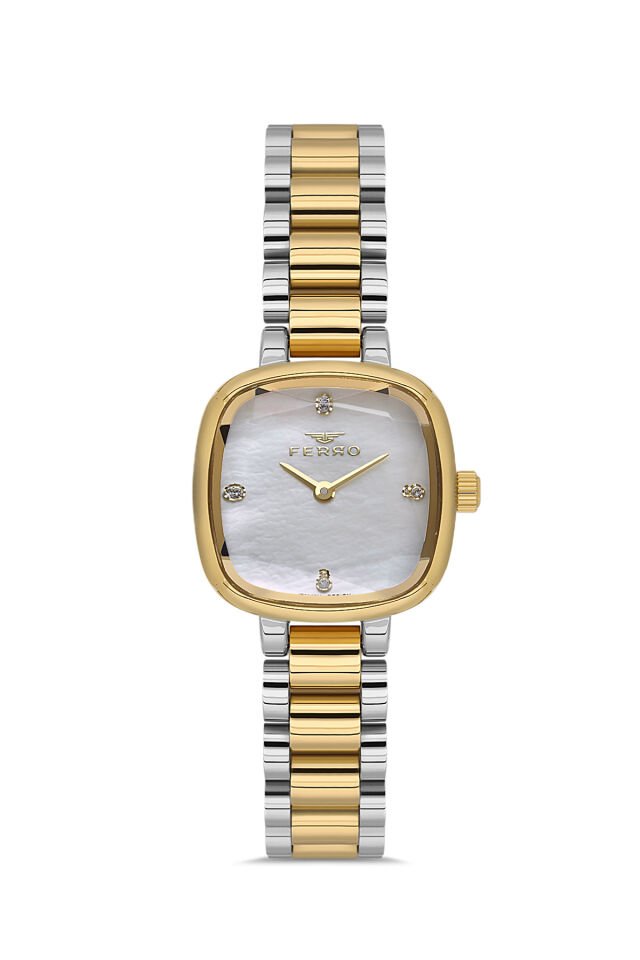 Ferro FL43028A-D Quartz Çelik Altın/Gri 25 mm Kadın Kol Saati