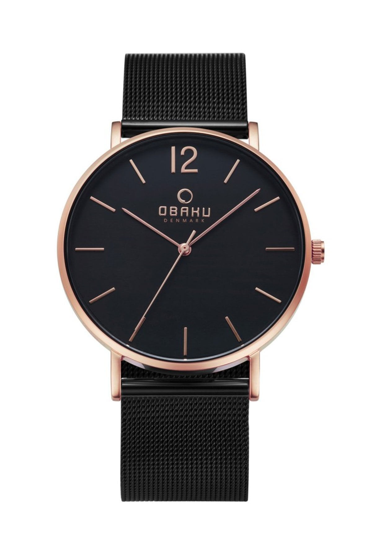 Obaku Denmark V197GXVBMB Quartz Hasır Siyah 40 mm Erkek Kol Saati