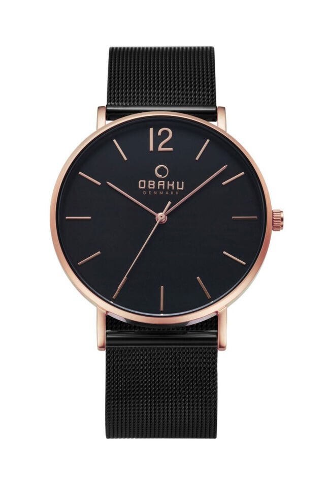 Obaku Denmark V197GXVBMB Quartz Hasır Siyah 40 mm Erkek Kol Saati