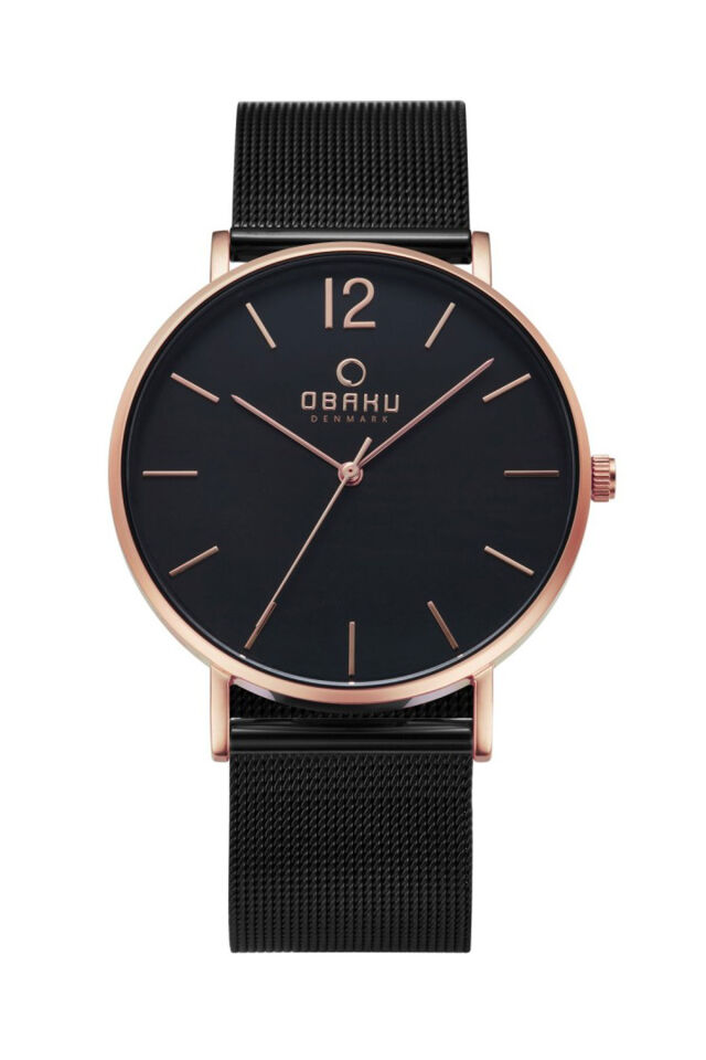 Obaku Denmark V197GXVBMB Quartz Hasır Siyah 40 mm Erkek Kol Saati
