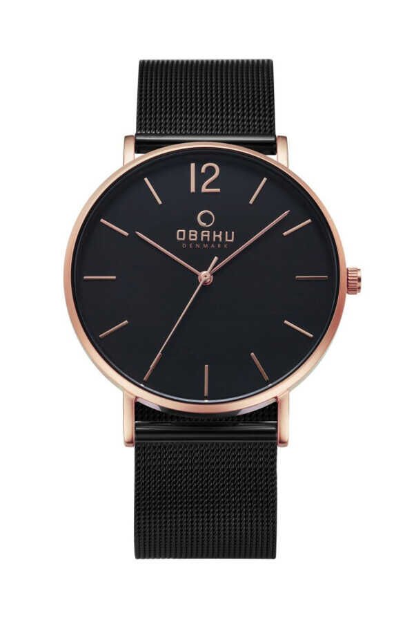 Obaku Denmark V197GXVBMB Quartz Hasır Siyah 40 mm Erkek Kol Saati