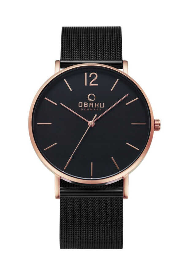 Obaku Denmark V197GXVBMB Quartz Hasır Siyah 40 mm Erkek Kol Saati