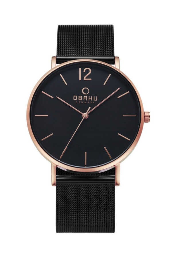 Obaku Denmark V197GXVBMB Quartz Hasır Siyah 40 mm Erkek Kol Saati