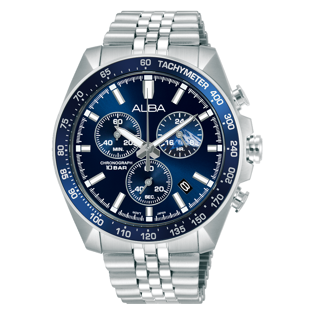 Alba AX7027X1 Quartz Çelik Gri Lacivert Kadran 10 ATM 43 mm Erkek Kol Saati