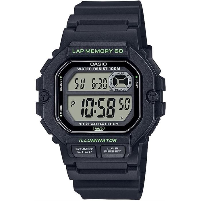 Casio WS-1400H-1AVDF Silikon Siyah 45 mm Erkek Kol Saati