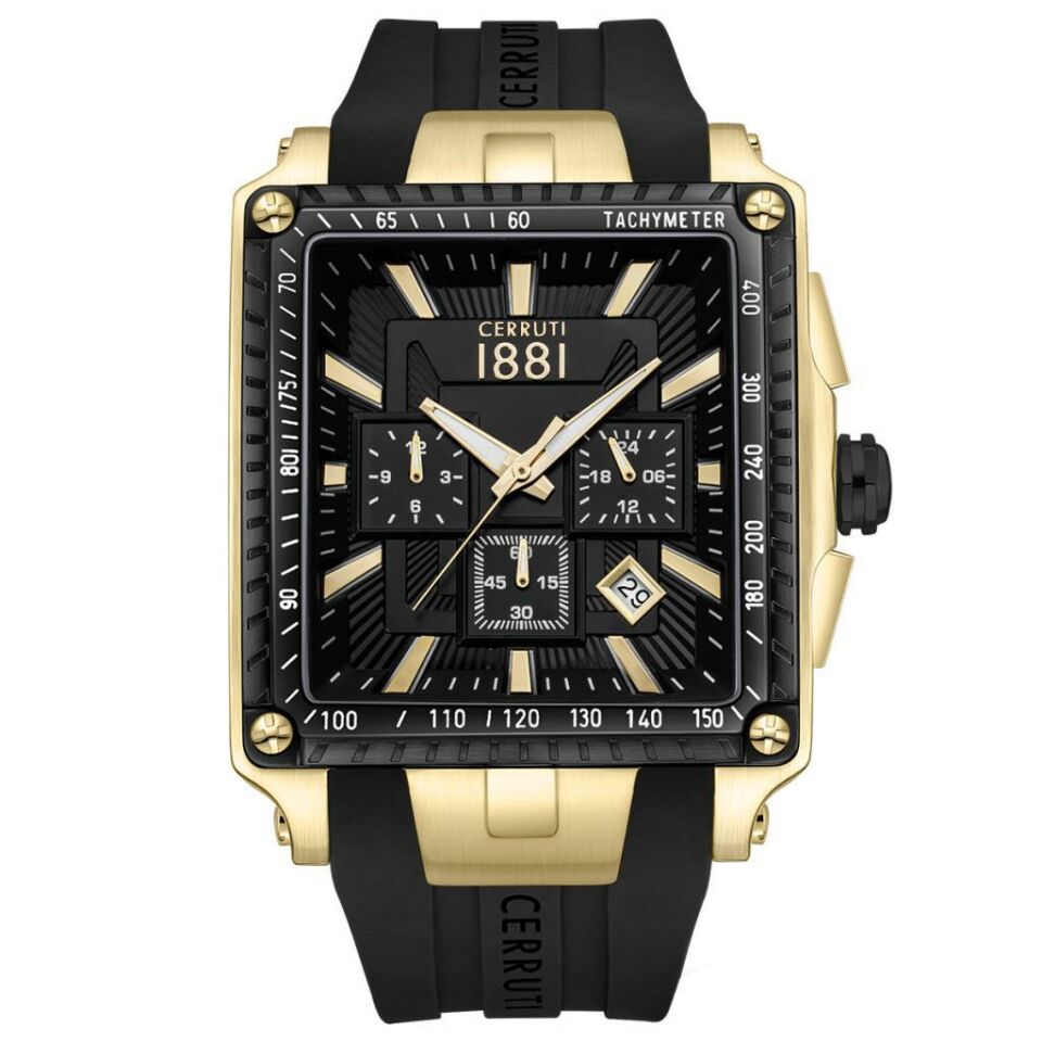 Cerruti 1881 CIWGO0018502 Silikon Siyah 43 mm Erkek Kol Saati
