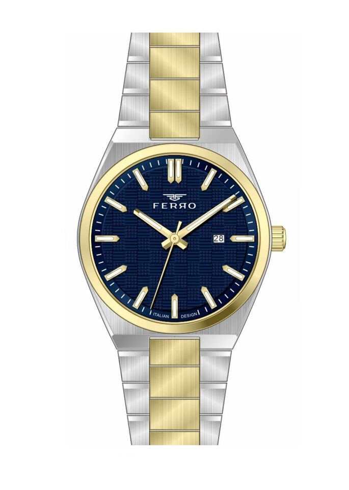 Ferro Sarı ve Gümüş Çelik Kordon Erkek Kol Saati FM11630AWT-D3 Fonksiyonları Aktif 3 ATM Su Geçirmez