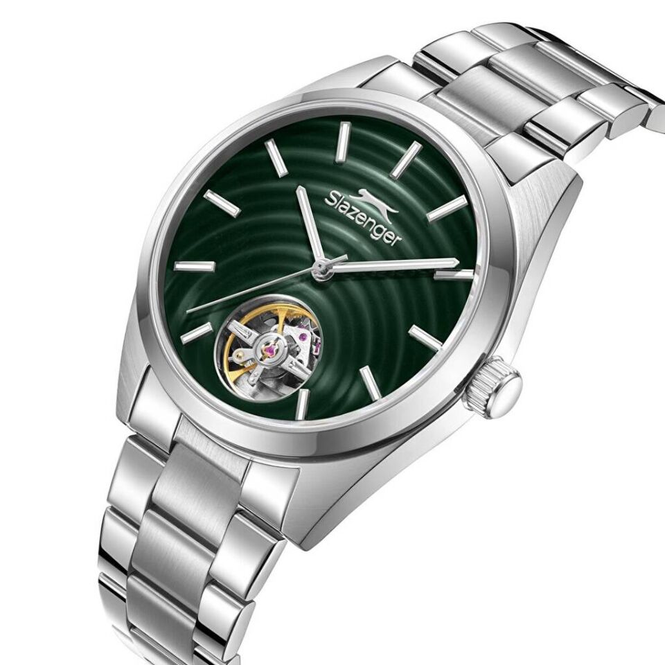 Slazenger SL.09.2625.1.390 Otomatik Çelik Gri Yeşil Kadran 10 ATM 42 mm Erkek Kol Saati