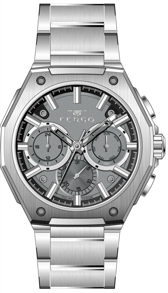 Ferro FM43023AWT-A4 Quartz Çelik Gri Tüm Fonksiyonları  Aktif 42 mm Erkek Kol Saati