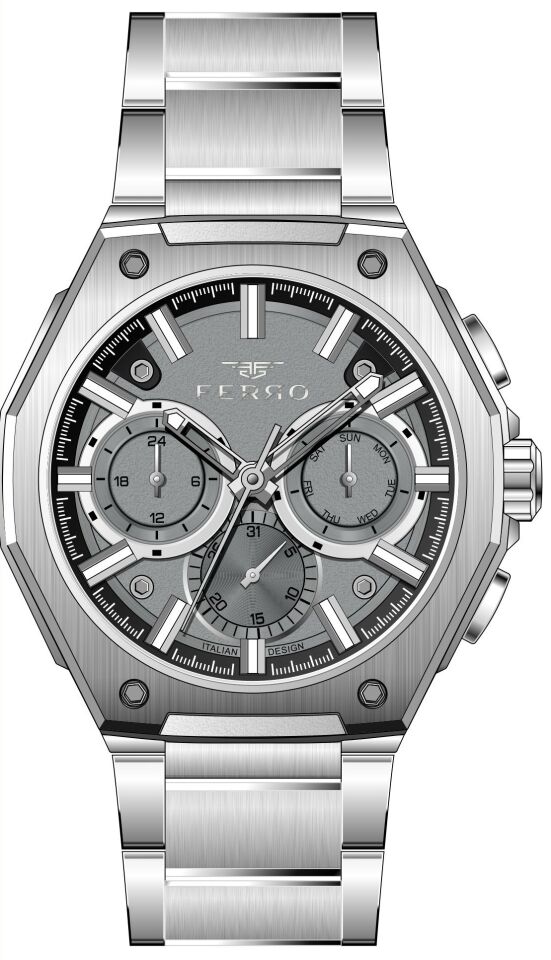 Ferro FM43023AWT-A4 Quartz Çelik Gri Tüm Fonksiyonları  Aktif 42 mm Erkek Kol Saati