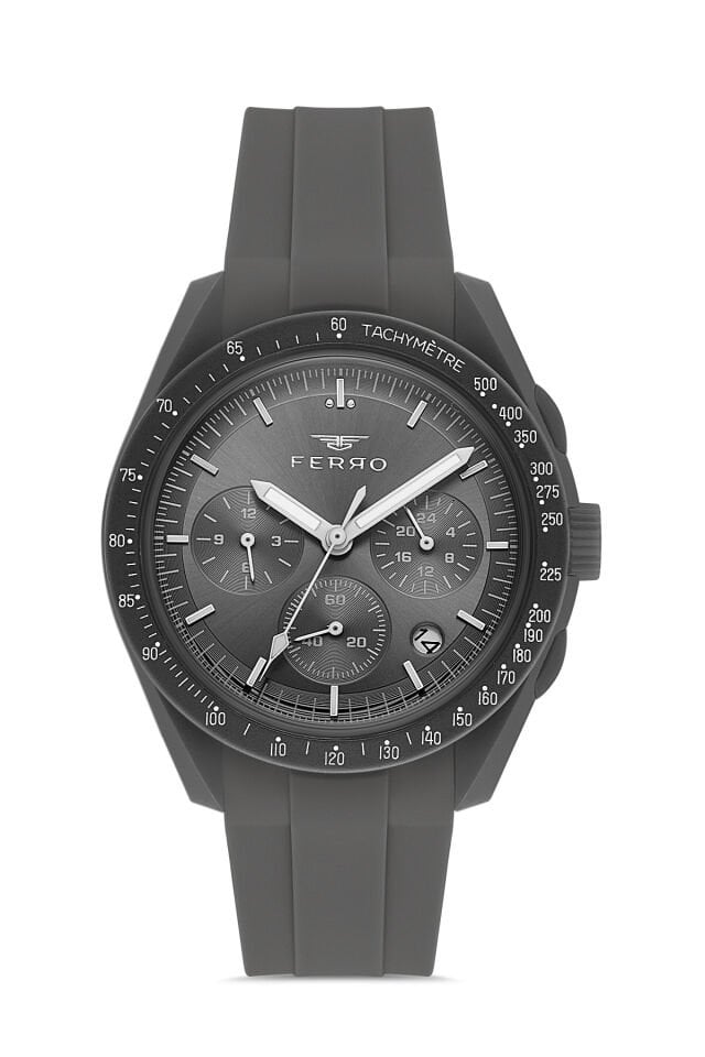 Ferro Siyah Silikon Kordon Kol Saati FM11401D-U Fonksiyonları Aktif 3ATM Su Geçirmez HediyePaket