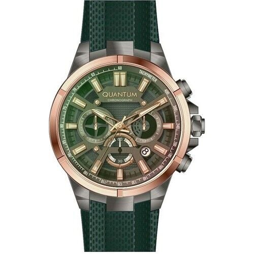 Quantum TTG1003.075 47 mm Yeşil Silikon Kordonlu Kronolu Erkek Kol Saati