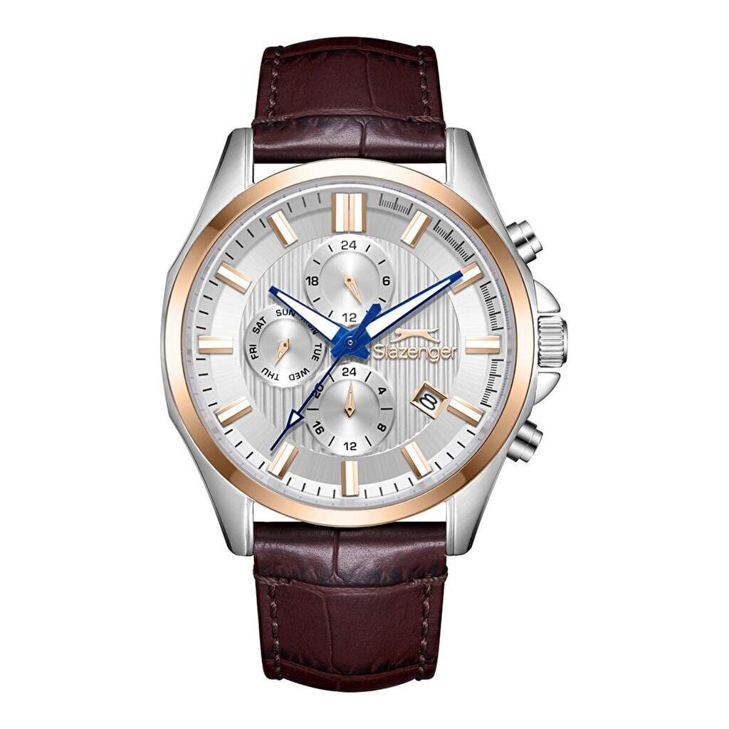 Slazenger SL.09.2626.2.532 Quartz Deri Kahverengi 10 ATM 43 mm Erkek Kol Saati