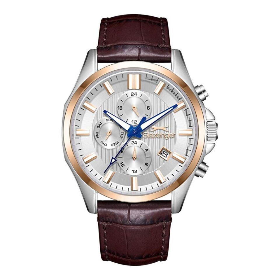 Slazenger SL.09.2626.2.532 Quartz Deri Kahverengi 10 ATM 43 mm Erkek Kol Saati