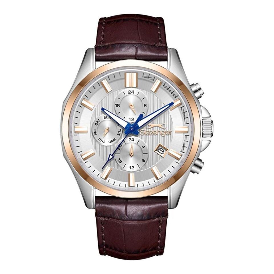 Slazenger SL.09.2626.2.532 Quartz Deri Kahverengi 10 ATM 43 mm Erkek Kol Saati