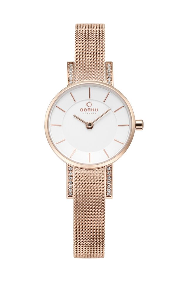 Obaku Denmark V207LEVIMV Quartz Hasır Rose 24 mm Kadın Kol Saati