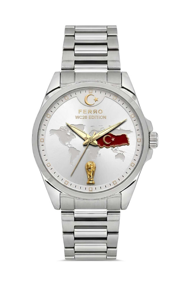 Ferro FM11883A-A Quartz Çelik Gri 43 mm Dünya Kupalı Özel Seri Erkek Kol Saati