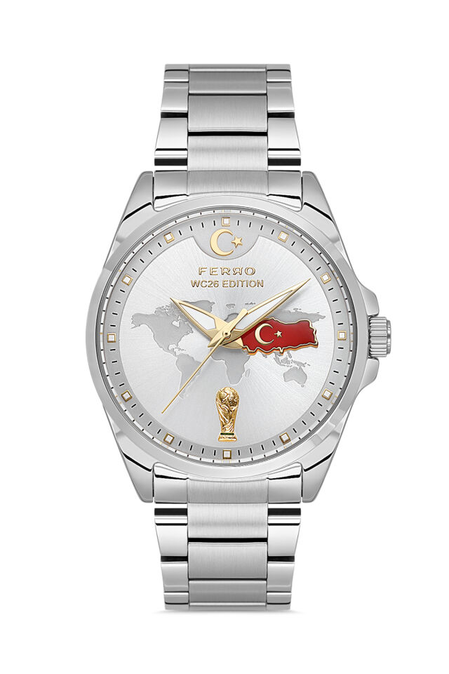 Ferro FM11883A-A Quartz Çelik Gri 43 mm Dünya Kupalı Özel Seri Erkek Kol Saati