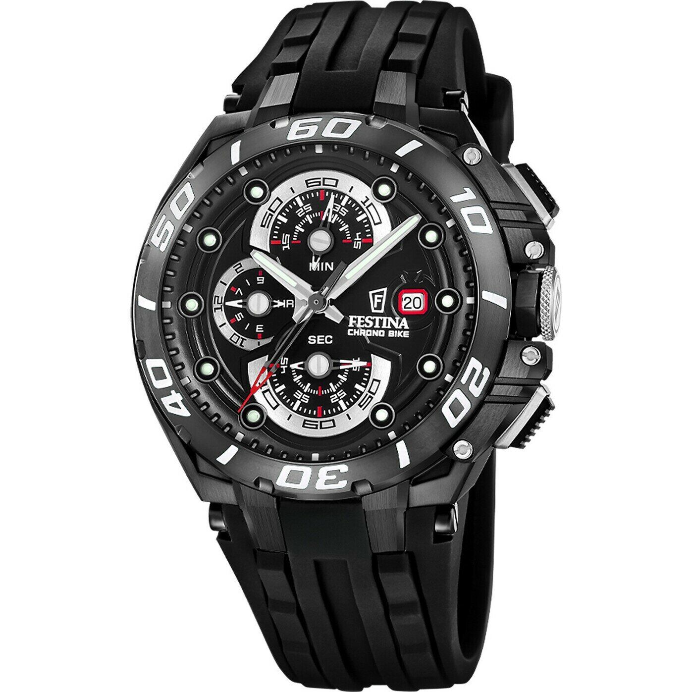 Festina F20756/1 Chrono BIike Special Edition Quartz Çelik Siyah Safir 46 mm Erkek Kol Saati