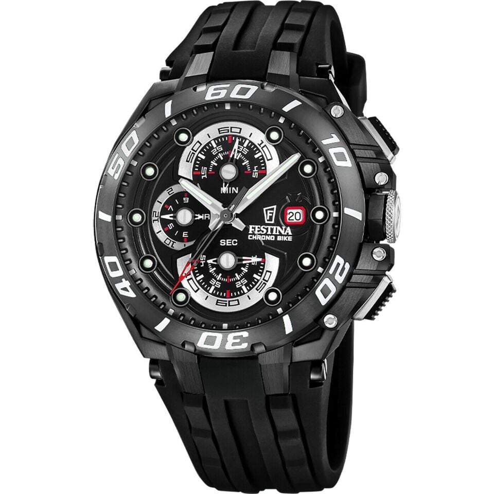 Festina F20756/1 Chrono BIike Special Edition Quartz Çelik Siyah Safir 46 mm Erkek Kol Saati