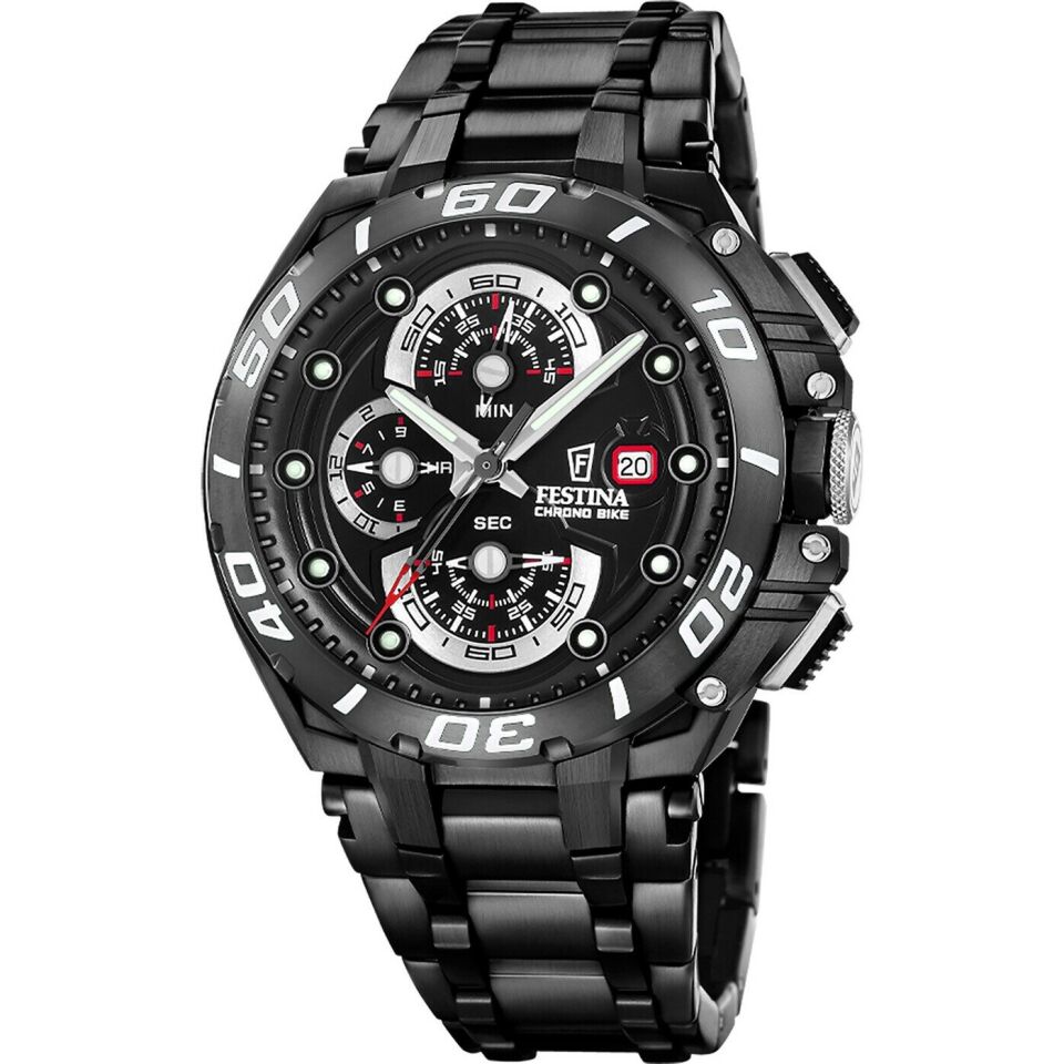 Festina F20756/1 Chrono BIike Special Edition Quartz Çelik Siyah Safir 46 mm Erkek Kol Saati