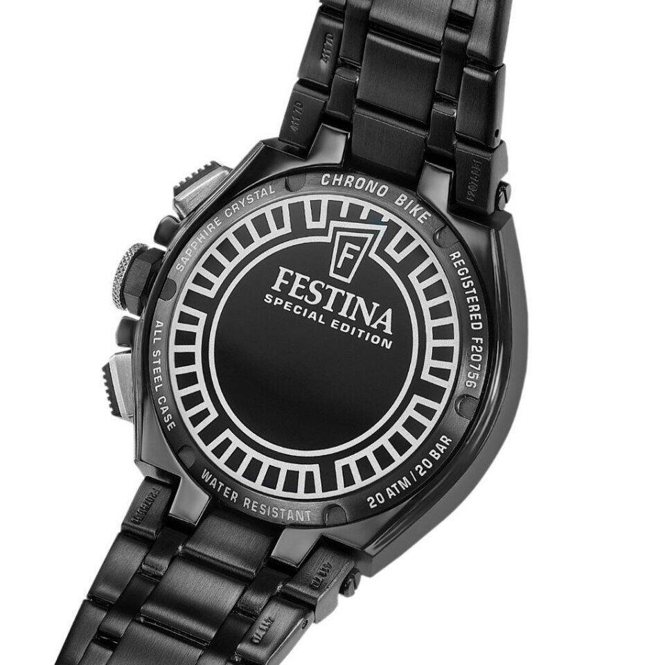 Festina F20756/1 Chrono BIike Special Edition Quartz Çelik Siyah Safir 46 mm Erkek Kol Saati