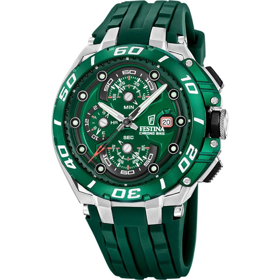 Festina F20755/3 Chrono Bike Quartz Kauçuk Yeşil 47 mm Erkek Kol Saati
