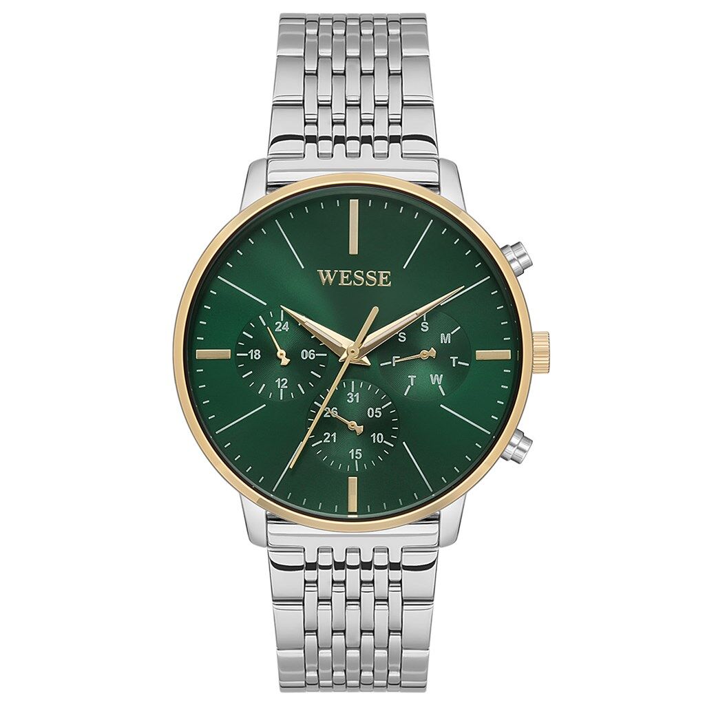 Wesse WWG401105SSA Quartz Çelik Gri Yeşil Kadran 42 mm Erkek Kol Saati