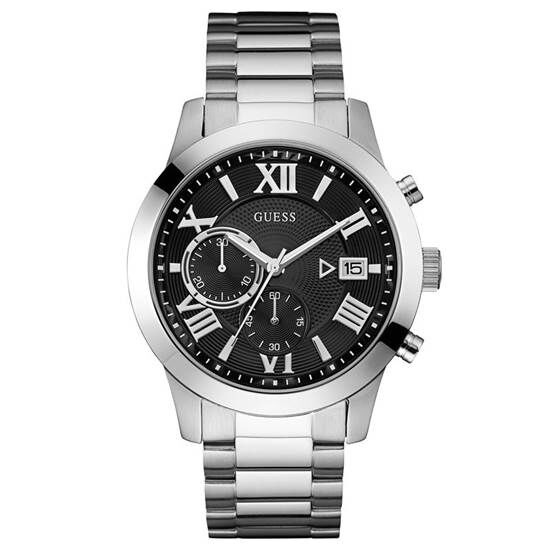 Guess GUW0668G3 Quartz Çelik Gri Siyah Kadran 45 mm Erkek Kol Saati