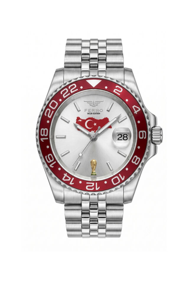 FM44003A-TR Quartz Çelik Gri 40 mm Dünya Kupasına Özel Erkek Kol Saati