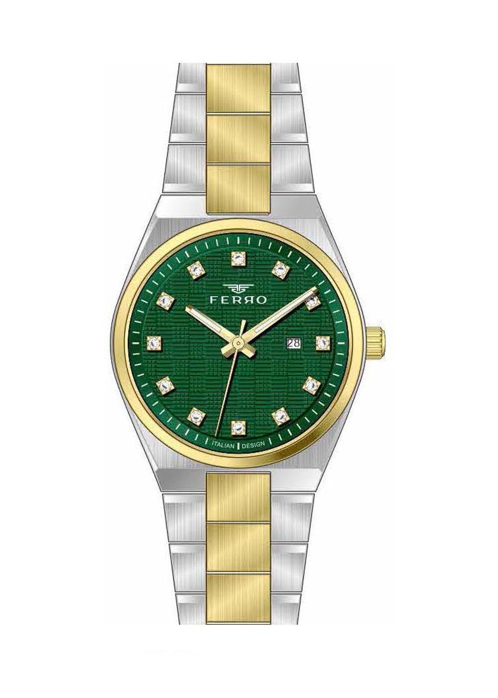 Ferro Sarı ve Gümüş Çelik Kordon Kadın Kol Saati FL21631A-D6 3ATM Su Geçirmez 2 Yıl Garantili