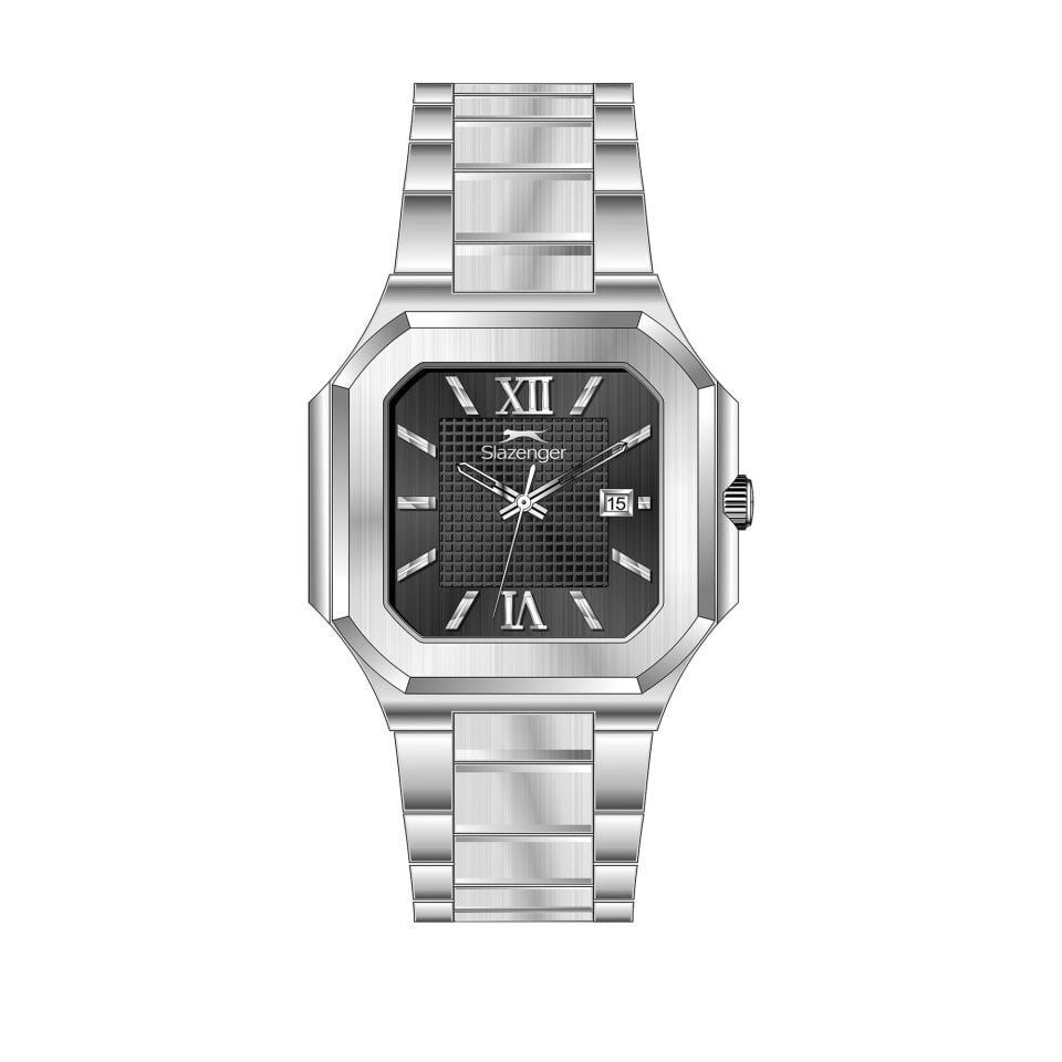 Slazenger SL.09.2654.2.350 Quartz Çelik Gri Siyah Kadran 10 ATM 40 mm Erkek Kol Saati