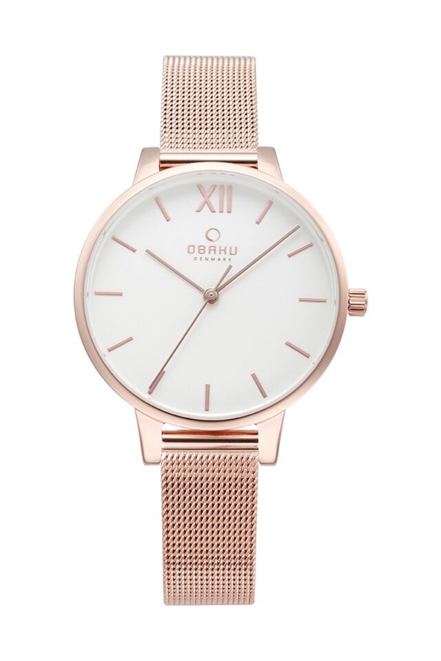 Obaku Denmark V209LXVIMV Quartz Hasır Rose Gold 34 mm Kadın Kol Saati