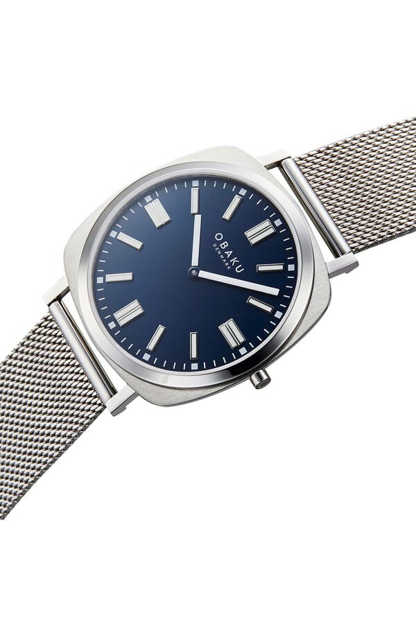Obaku Denmark V296GXCLMC Quartz Hasır Gri Lacivert Kadran Safir Cam 40 mm Erkek Kol Saati
