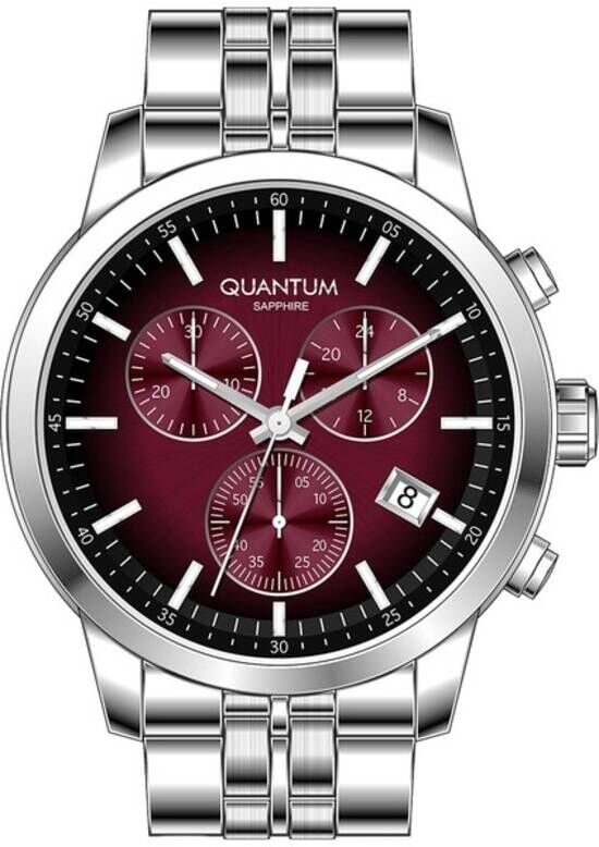 Quantum PWG1008BS.080 Quartz Çelik Gri Kırmızı Kadran Safir 45 mm Erkek Kol Saati
