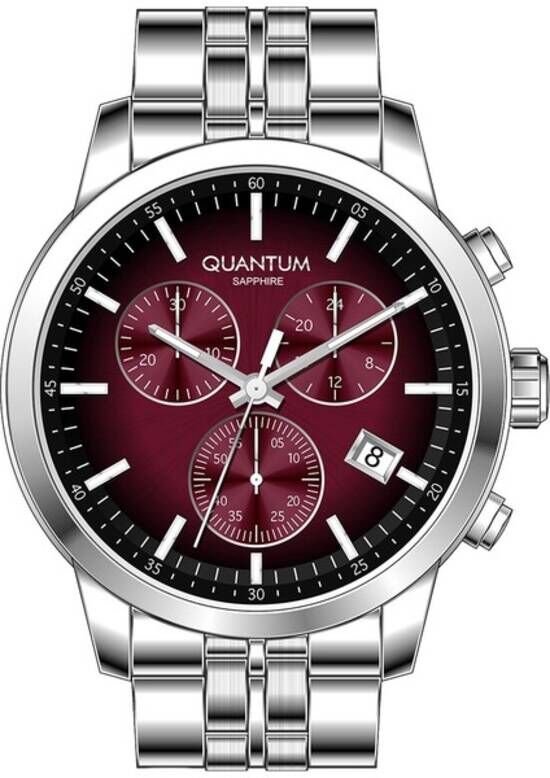 Quantum PWG1008BS.080 Quartz Çelik Gri Kırmızı Kadran Safir 45 mm Erkek Kol Saati
