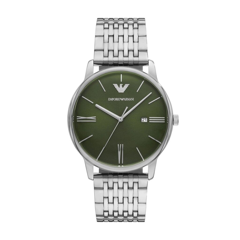 Emporio Armani AR11644 Quartz Çelik Gri Yeşil Kadran 42 mm Erkek Kol Saati