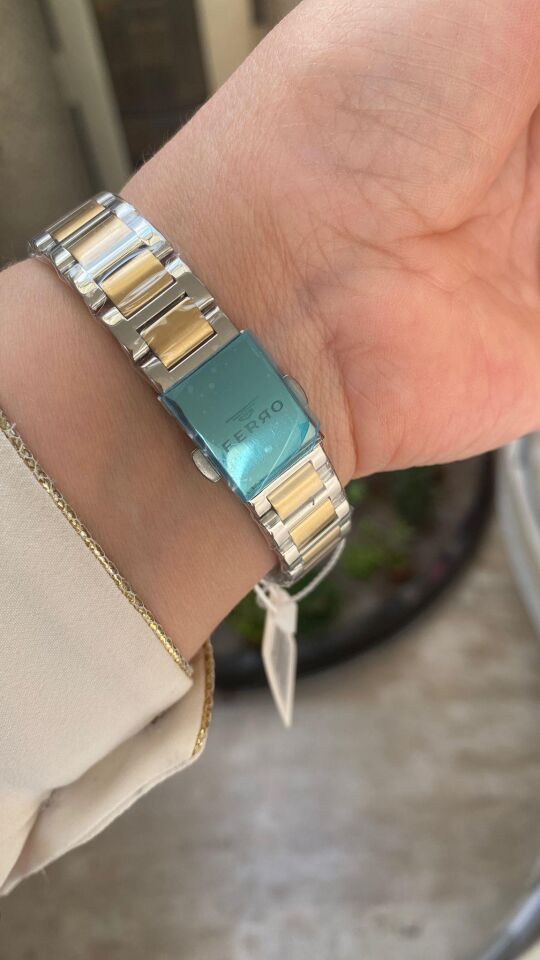 Ferro Quartz Çelik Altın/Gri 33 mm Kadın Kol Saati