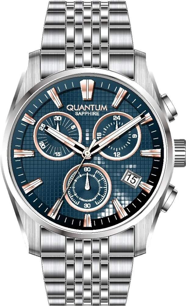 Quantum PWG1196.375 Quartz Çelik Gri Safir 45 mm Erkek Kol Saati